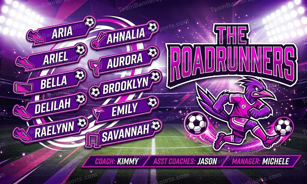 The Roadrunners soccer team banner created with AI