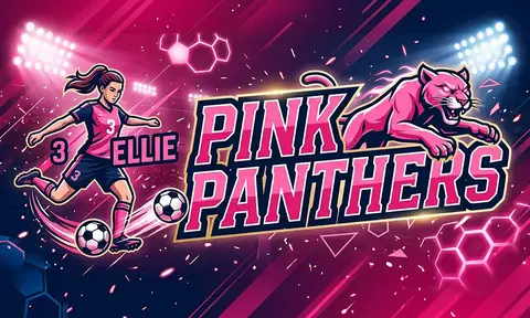 Pink panthers Soccer AI image template