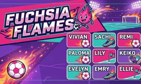 Fuchsia Flames Soccer AI image template