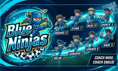Blue Ninjas Soccer AI image template