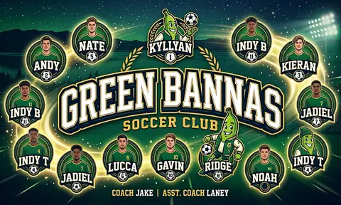 Green Bannas Soccer AI image template