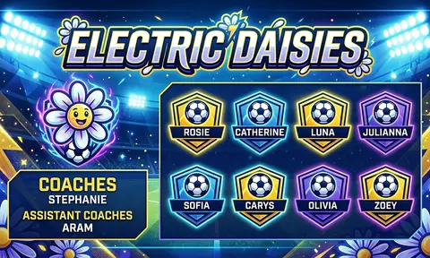 Electric Daisies Soccer AI image template