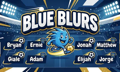 Blue Blurs Soccer AI image template