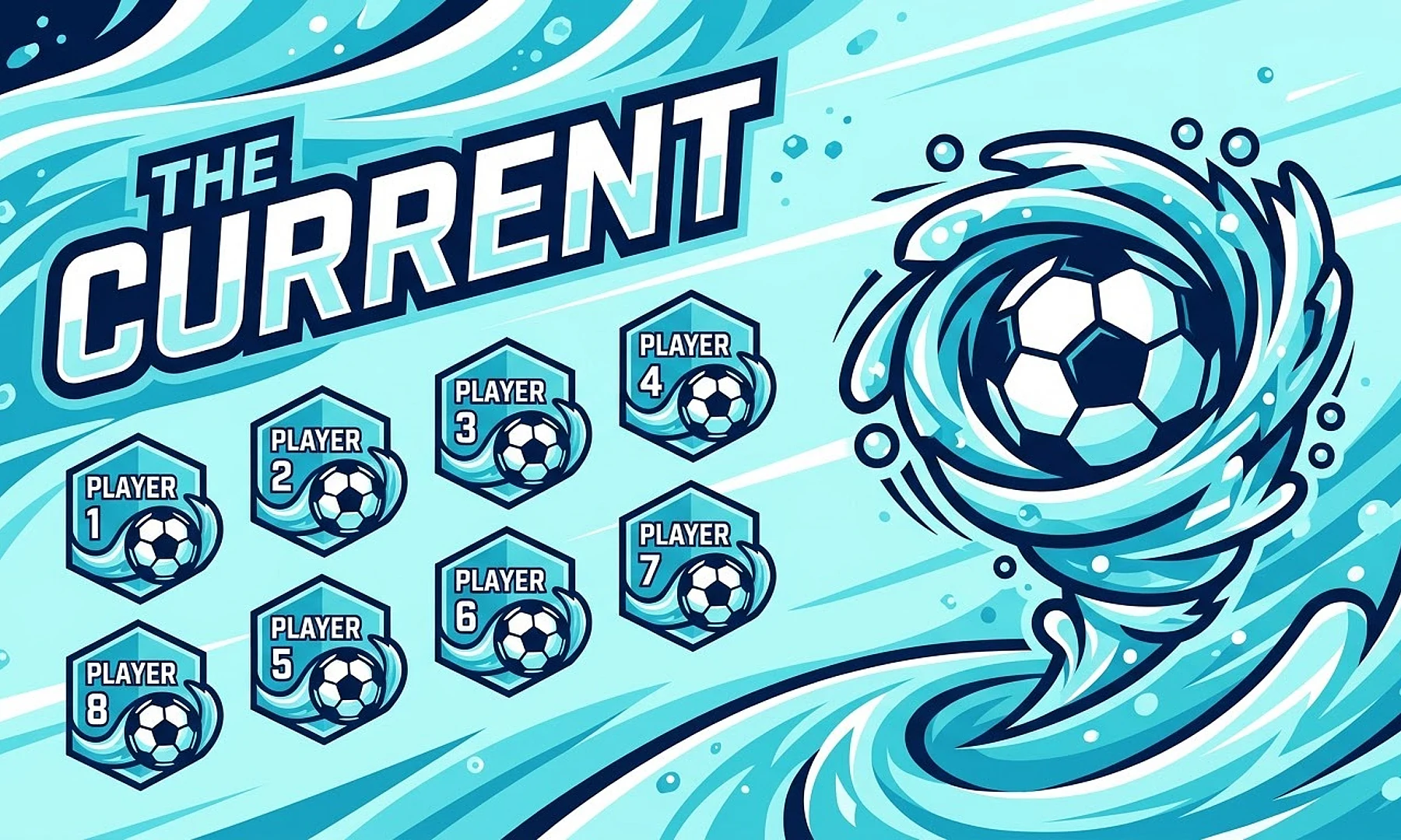 The Current soccer team banner created with AI