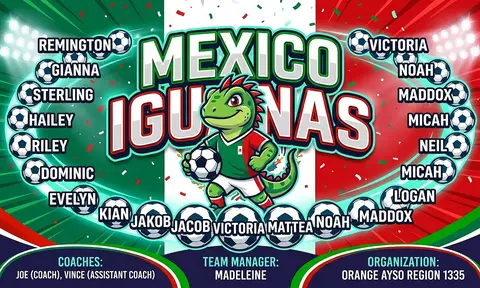 Mexico Iguanas Soccer AI image template