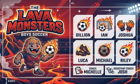 The Lava Monsters Soccer AI image template