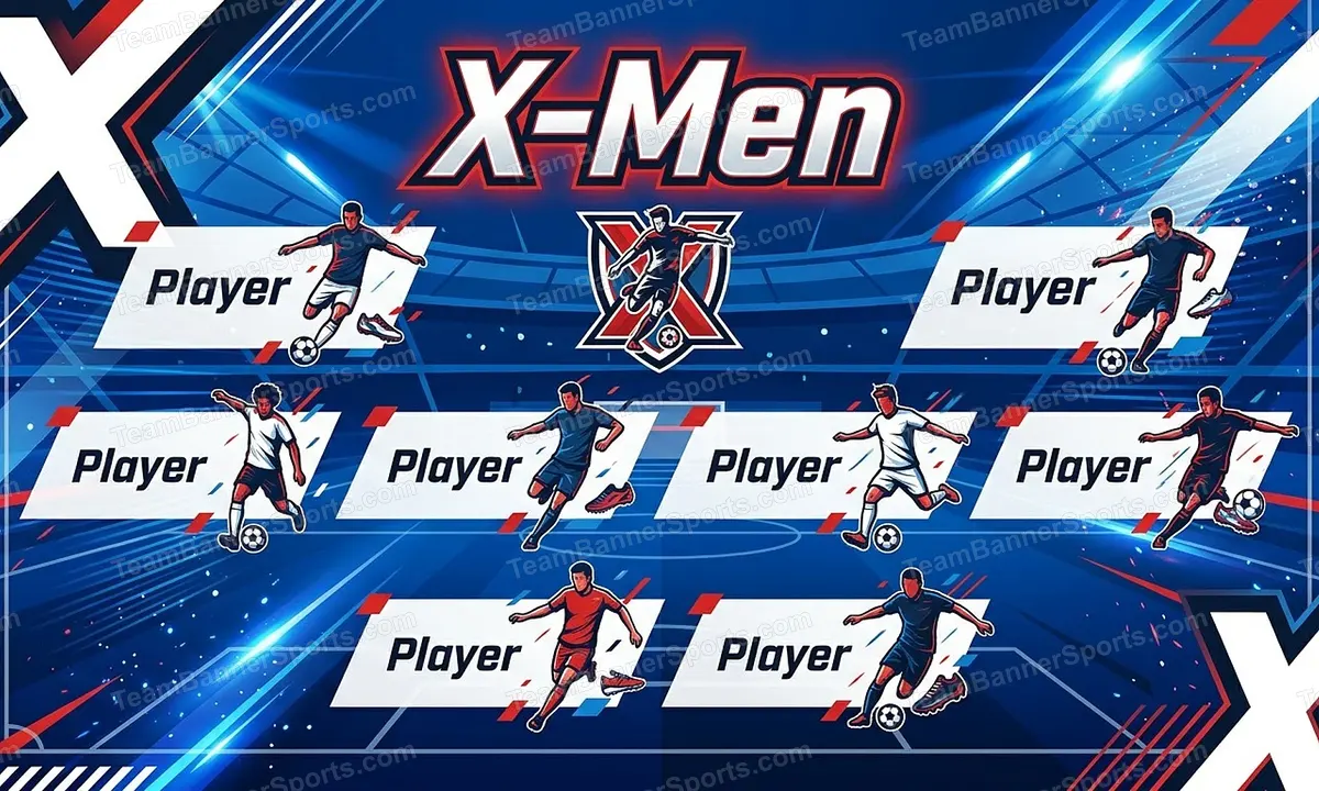 X-Men soccer team banner created with AI
