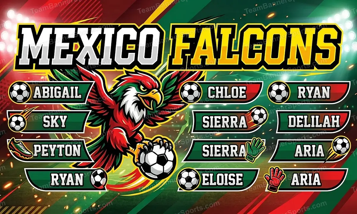 Mexico Falcons soccer team banner created with AI