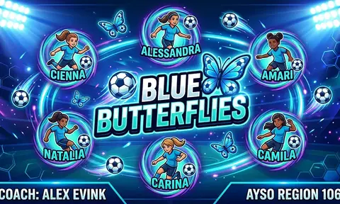 Blue Butterflies Soccer AI image template