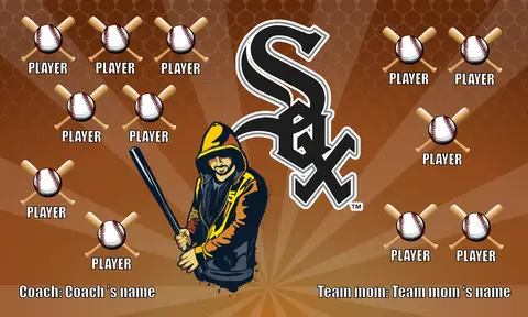 White Sox 2 Baseball Banner-baseball-senior-banners-images