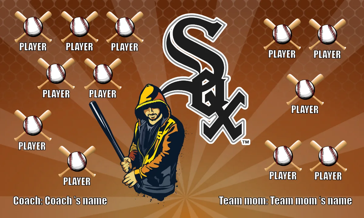 White Sox 2 Baseball Banner-baseball-senior-banners-images