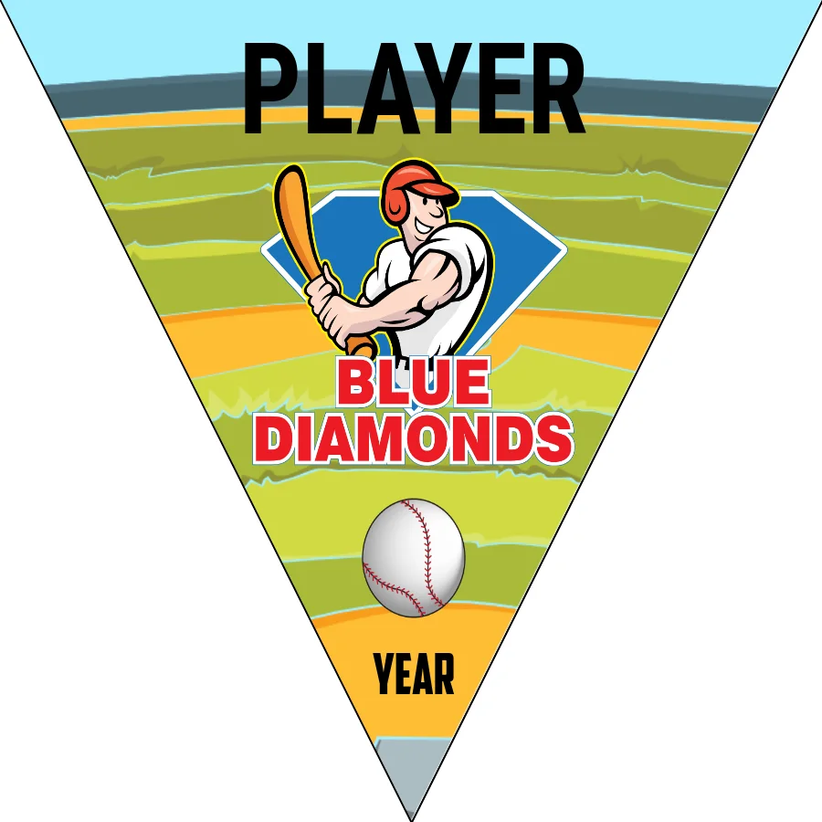 Blue Diamonds 1 Softball Banner-free-baseball-birthday-banner-images