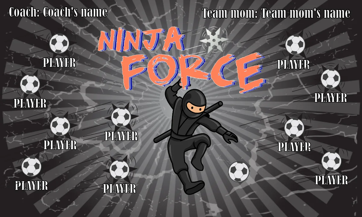 Ninja Force Soccer Banner-soccer-banners-airbrush-picture