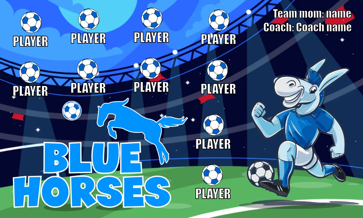 Blue Horses  Soccer Banner-soccer-banner-gallery-picture
