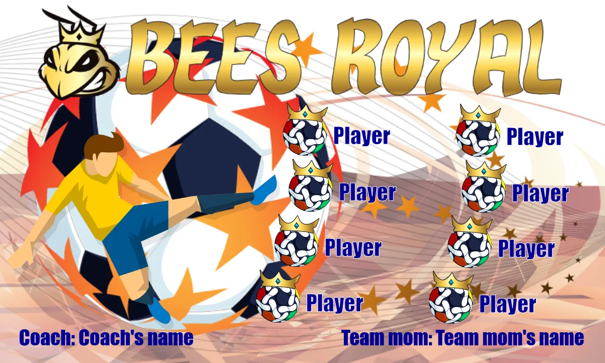 Bees Royal Soccer Banner-soccer-banner-ideas-picture		