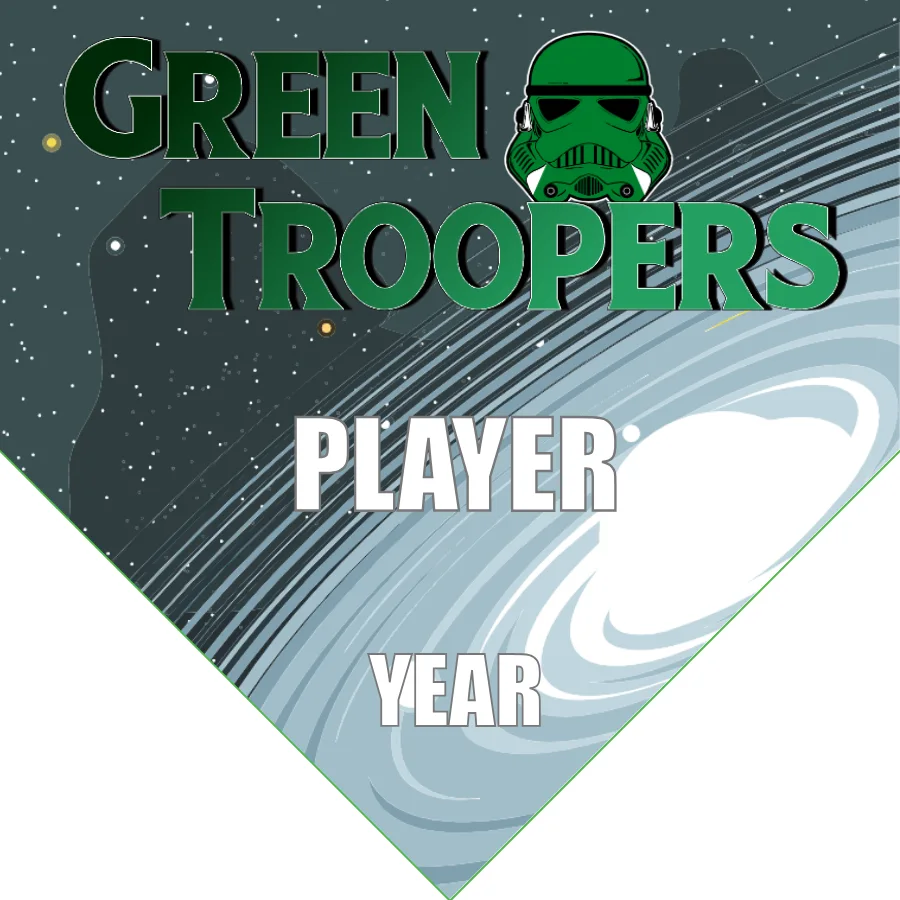 Troopers Green 2 Soccer Banner-soccer-banner-stand-picture