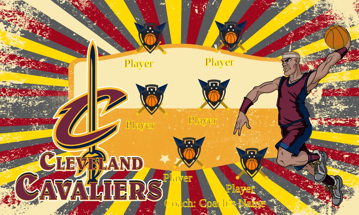 Cleveland Cavaliers 3 Basketball Banner basketball banner design images
