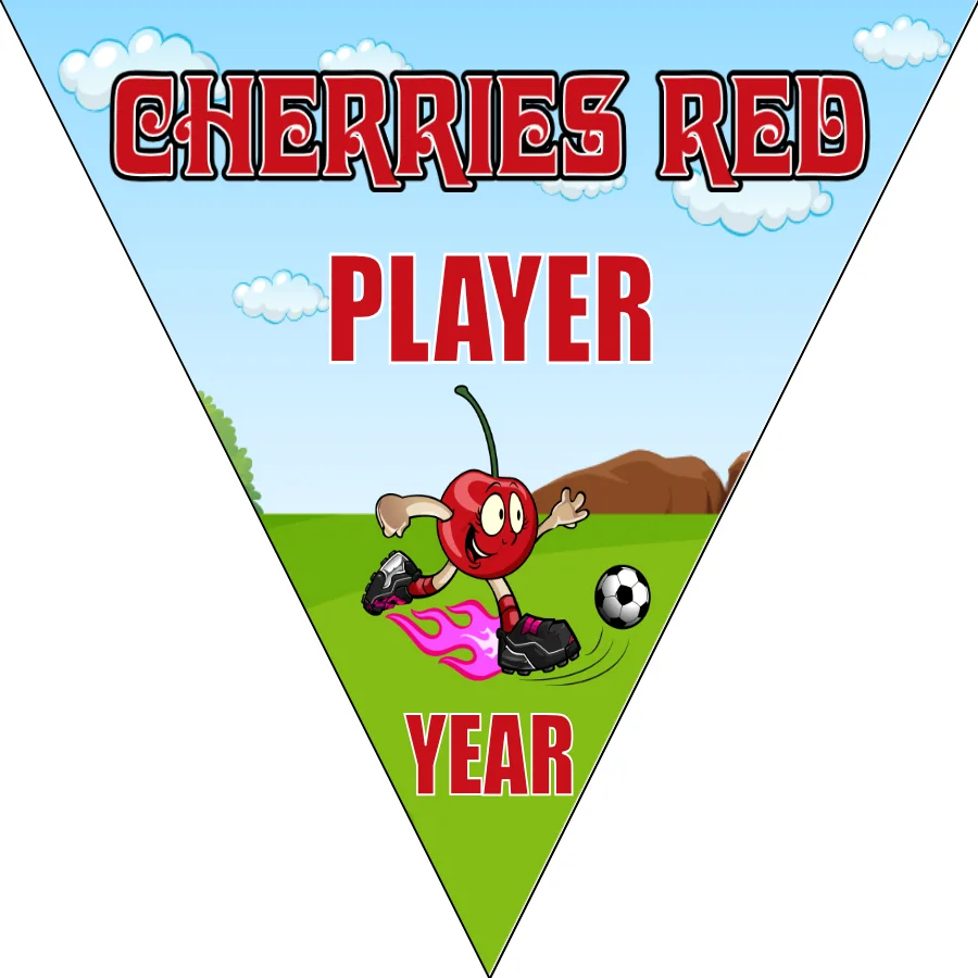 Cherries Red Soccer Banner-soccer-banner-images-picture