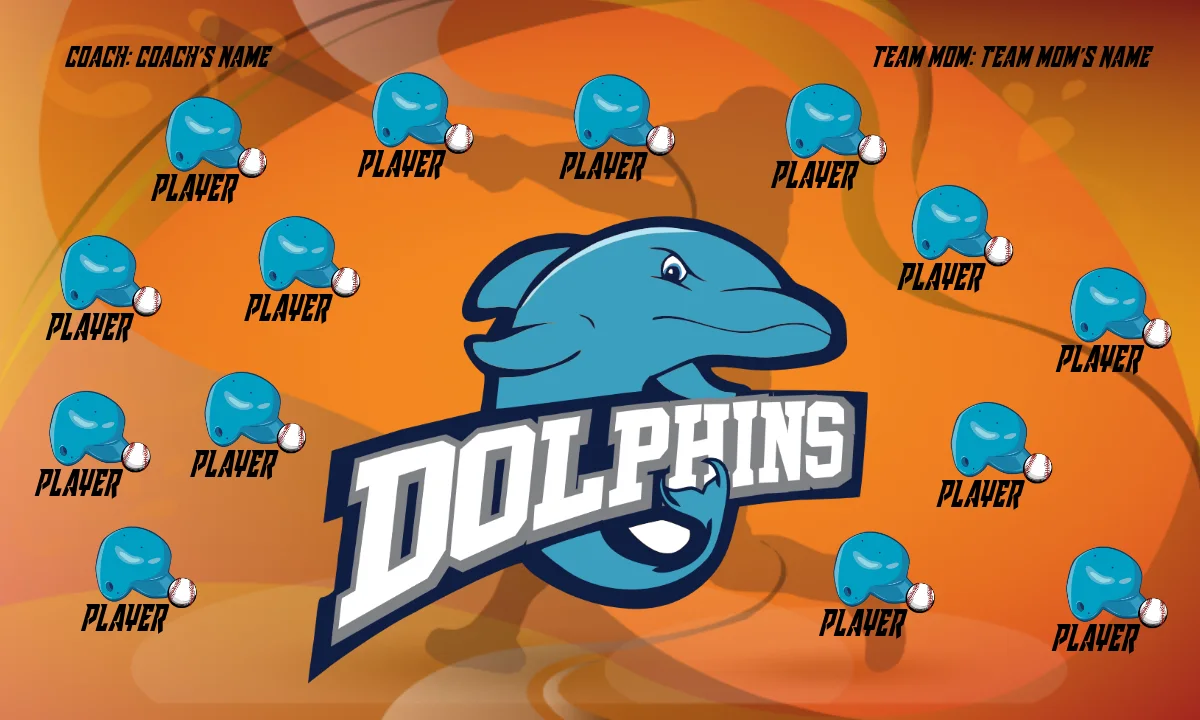 Dolphins 1 Softball Banner-cool-softball-banners-picture