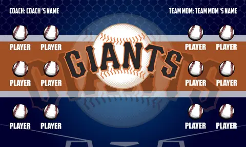 Giants 3 Baseball Banner-baseball-team-banners-with-photos-images