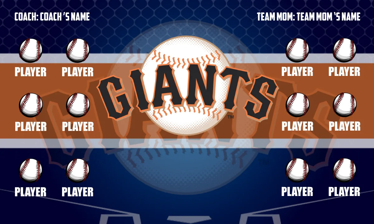 Giants 3 Baseball Banner-baseball-team-banners-with-photos-images
