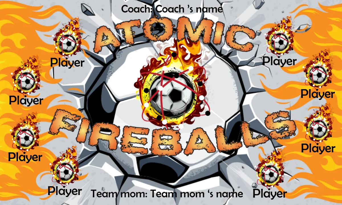 Fireballs Atomic Soccer Banner-soccer-ball-banner