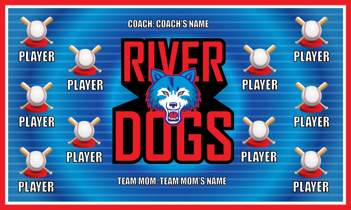 River Dogs 2 Softball Banner