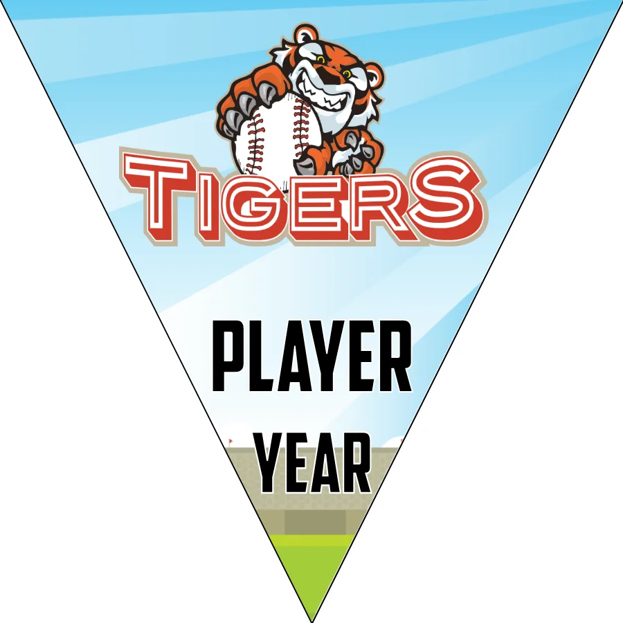 Tiger-blue-cute-triangle-softball-banners-pennants-picture