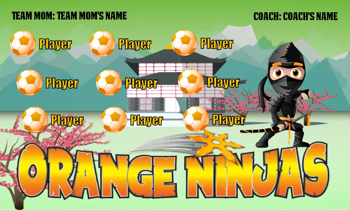 Orange Ninjas Soccer Banner-soccer-banner-images