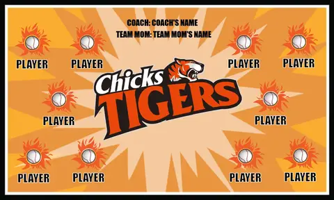 Chicks Tigers Softball Banner