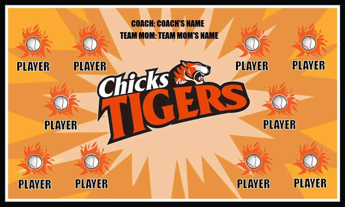 Chicks Tigers Softball Banner