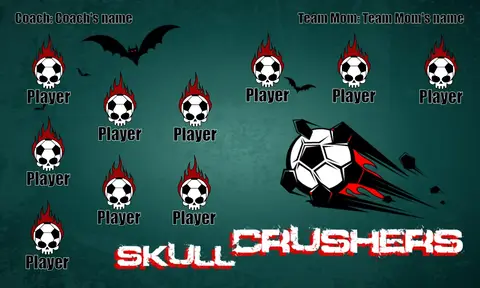 Crushers Skull Soccer Banner-soccer-banner-and-stand