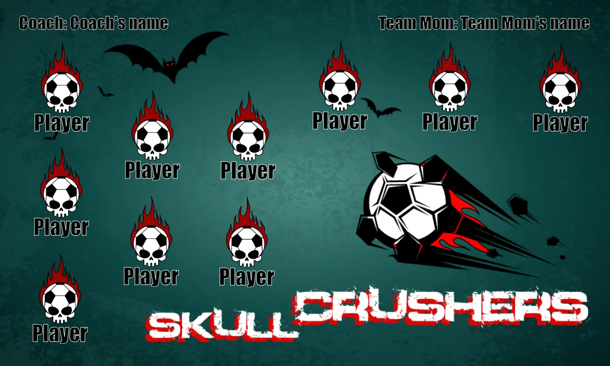 Crushers Skull Soccer Banner-soccer-banner-and-stand