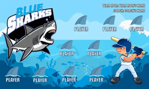 Blue Sharks 3 Softball Banner