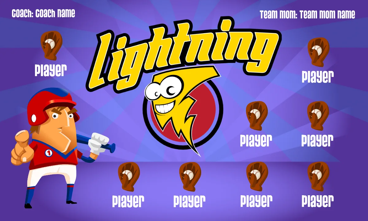 Lightning 1 Softball Banner-softball-sponsor-banners-picture