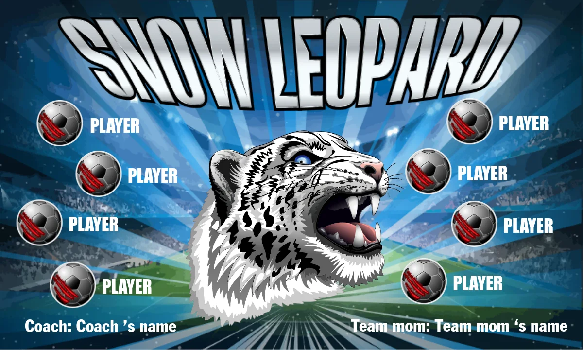 Snow Leopard Soccer Banner-design-soccer-banner-online