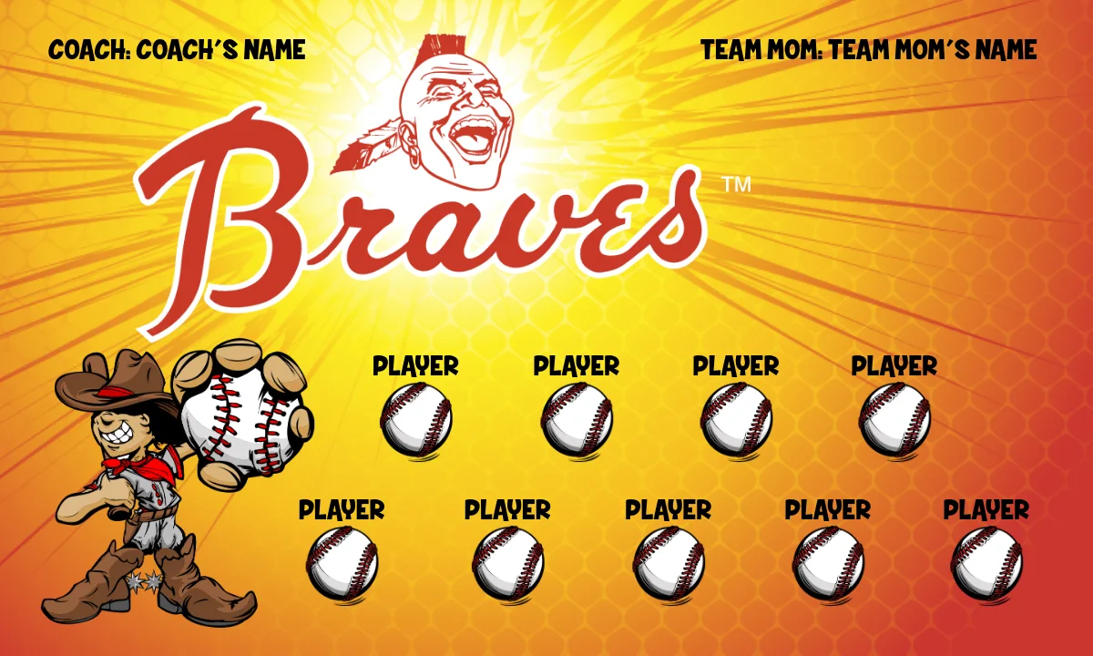 Braves 5 Baseball Banner-baseball-banner-size-images