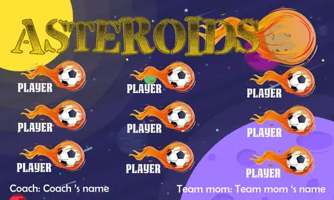 Asteroids 3 Soccer Bannersoccer-themed-birthday-banner