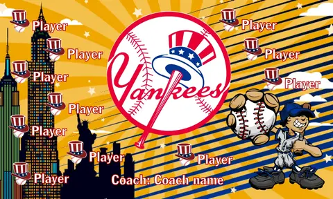 New York Yankees 3 Baseball Banner-softball-banner-ideas-picture