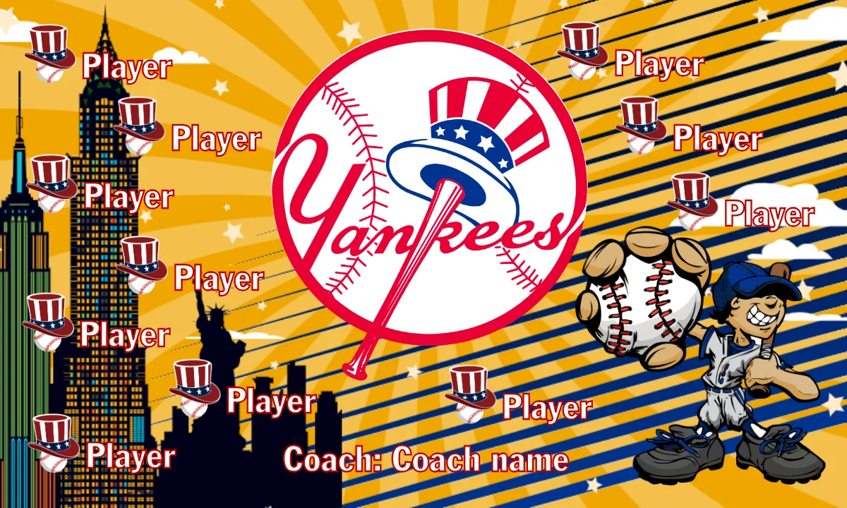 New York Yankees 3 Baseball Banner-softball-banner-ideas-picture