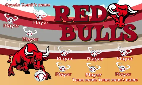 Bulls Red Soccer Banner-soccer-team-banners-airbrush-picture