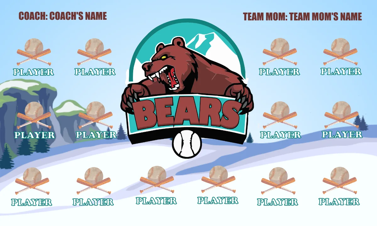 Bears 3 Softball Banner