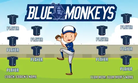 Blue Monkeys 2 Softball Banner