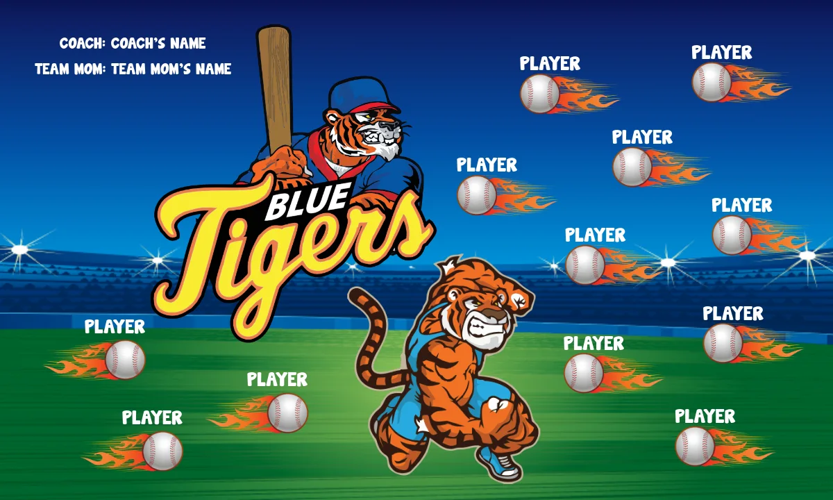 Blue Tigers 2 Softball Banner-softball-banner-size-picture