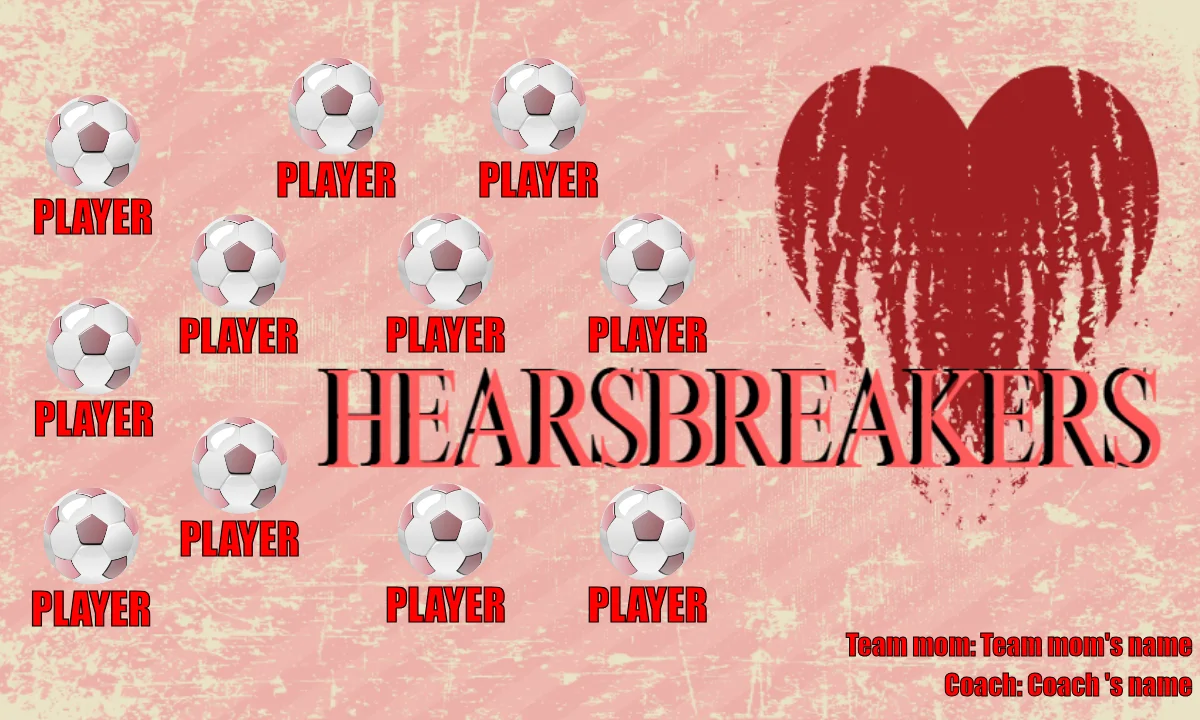 Heartbreakers Soccer Banner-soccer-team-banners-picture