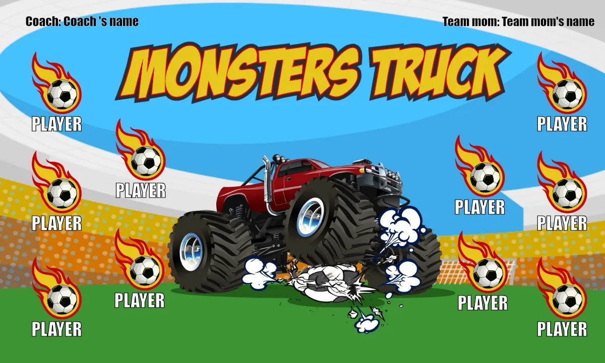 Monsters Truck Soccer Banner-soccer-banners-picture
