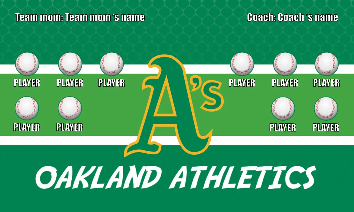 Oakland 3 Baseball Banner-baseball-birthday-party-banner-images