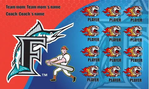 Marlins 2 Baseball Banner-make-a-baseball-banner-images