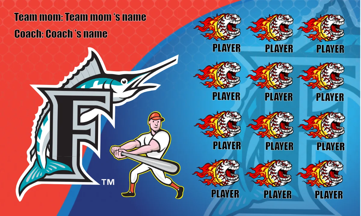Marlins 2 Baseball Banner-make-a-baseball-banner-images