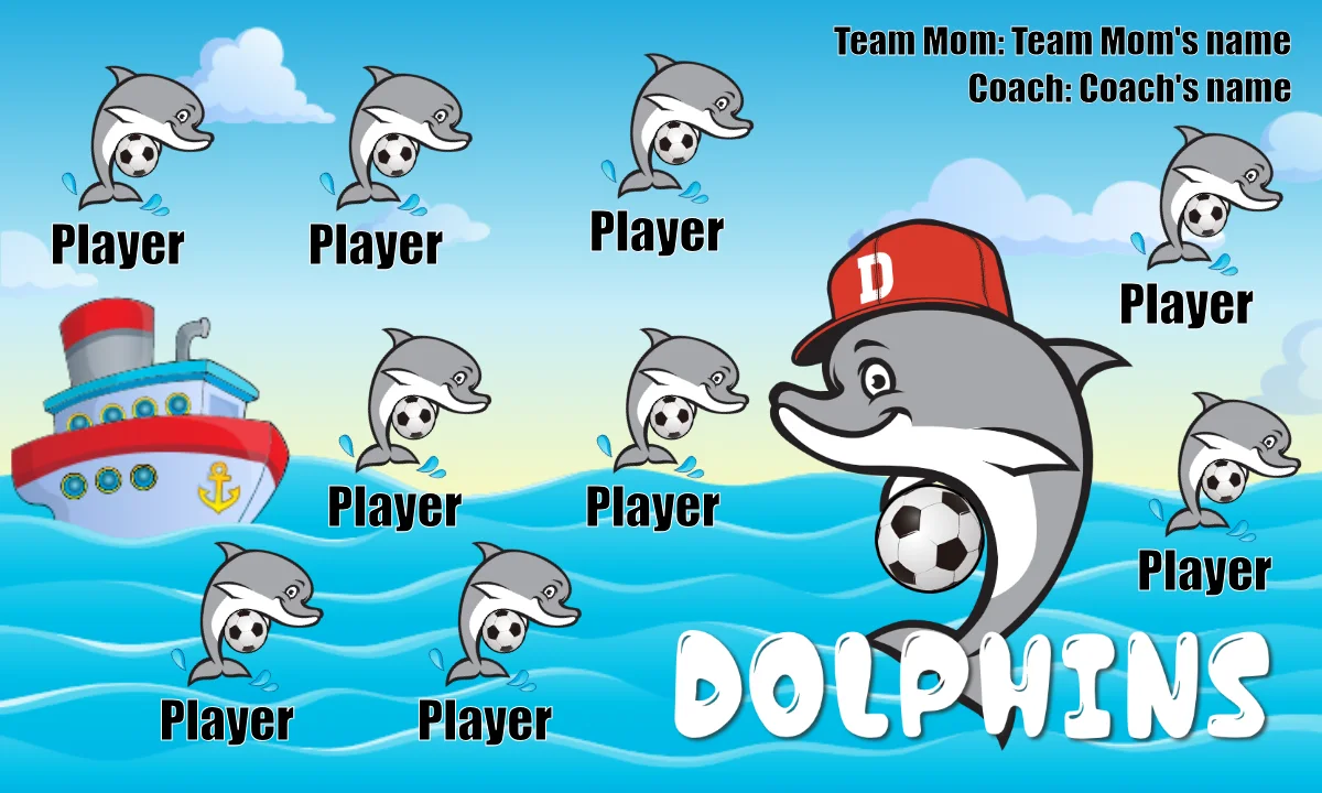 Dolphins 01 Soccer Bannersoccer-banner-flags